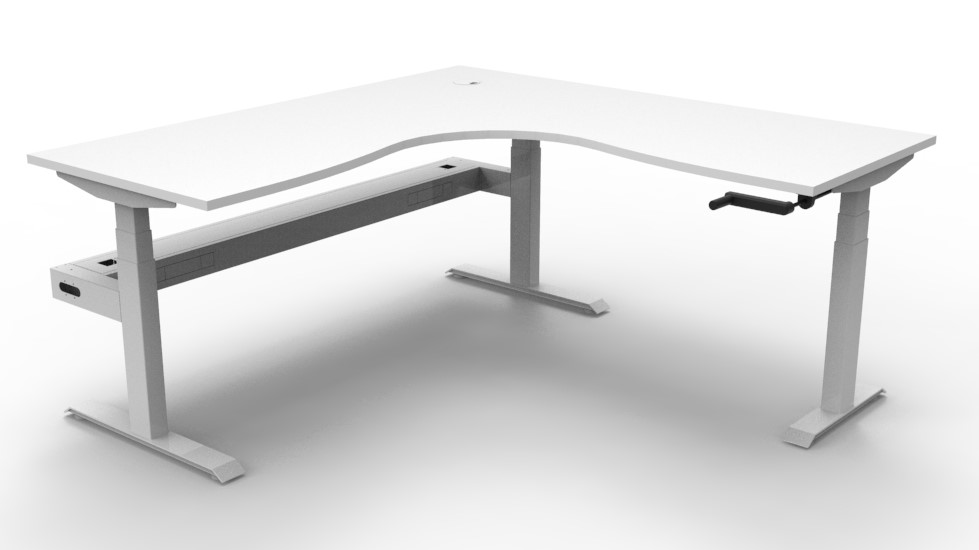 Boost Manual Height Adjustable Corner Desk